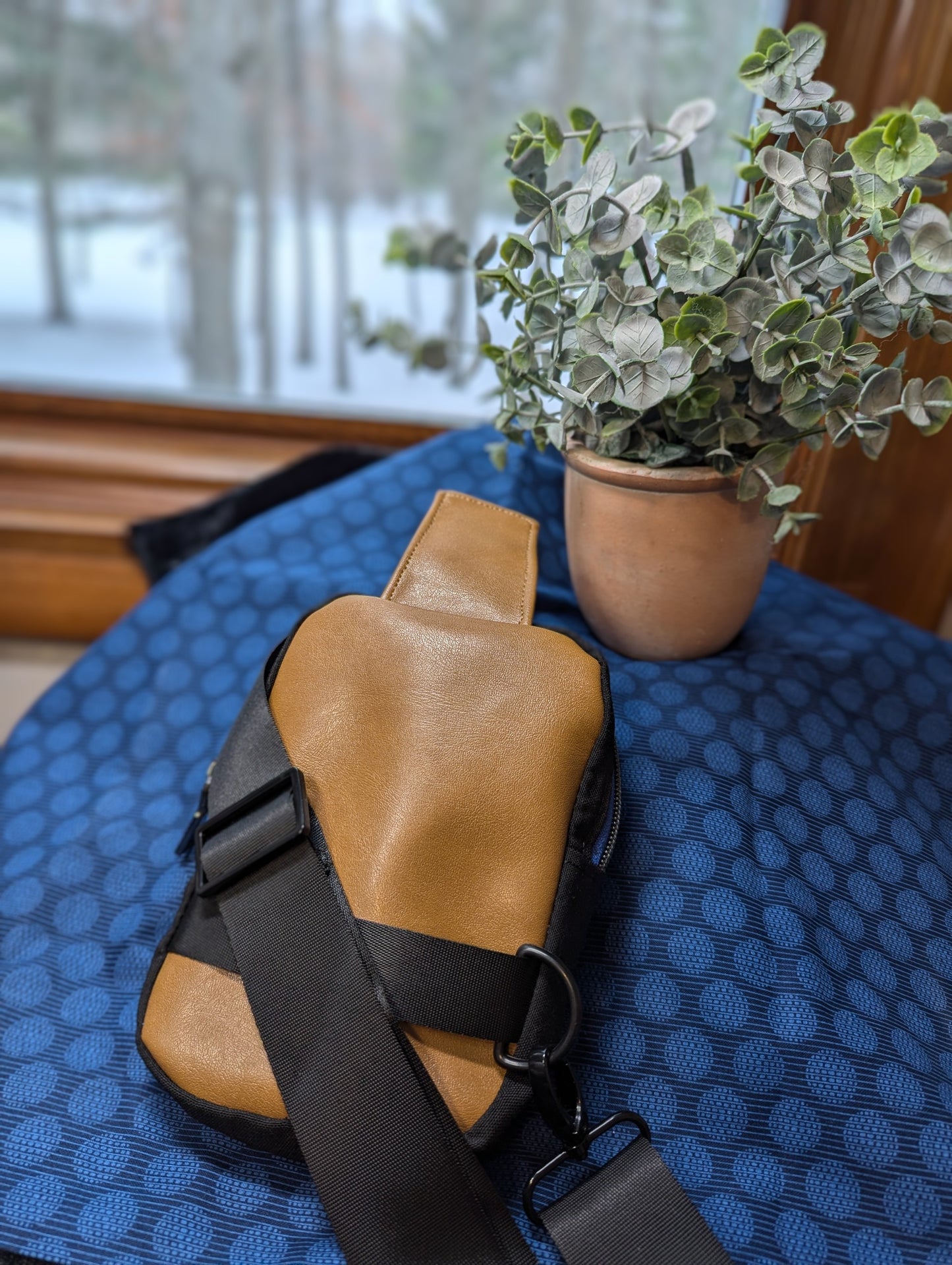 Black Embroidered Crossbody Bag